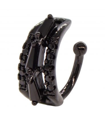 Серёжка-каффа чёрный родий "Треугольник" (1 шт)