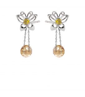 Серьги гвоздики "Воспоминание" родий