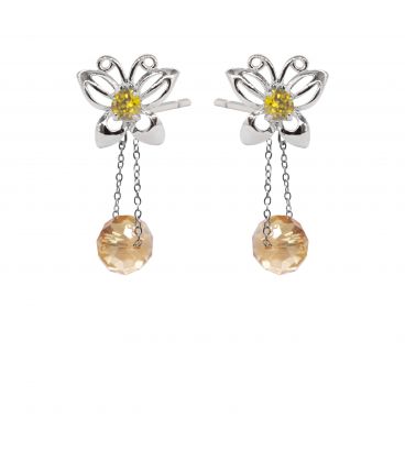 Серьги гвоздики "Воспоминание" родий