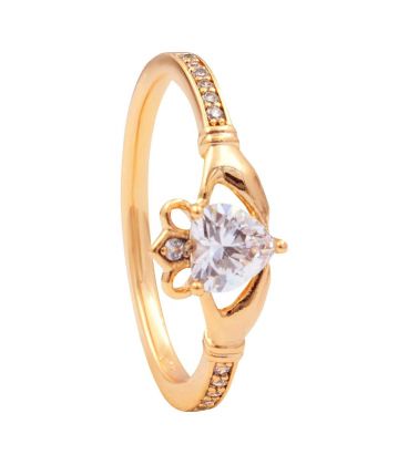 Кольцо "Ромашка" лимонная позолота