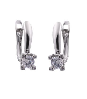 Серьги классические "Блеск" родий