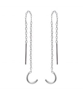 Серьги-протяжки "Искусство" родий