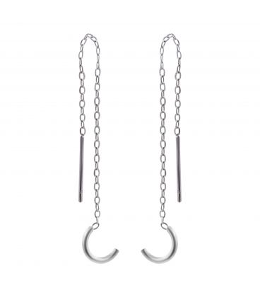 Серьги-протяжки "Искусство" родий