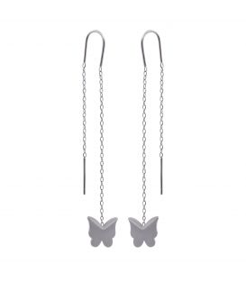 Серьги-протяжки "Трепет бабочки" родий