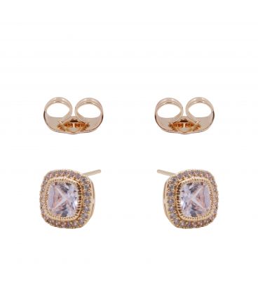 Сережки-гвоздики "Каприз" лимонна позолота