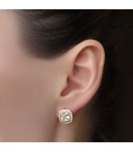 Серьги-гвоздики "Каприз" лимонная позолота