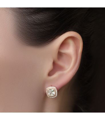 Сережки-гвоздики "Каприз" лимонна позолота