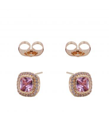 Серьги-гвоздики "Каприз" лимонная позолота