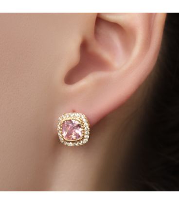 Серьги-гвоздики "Каприз" лимонная позолота