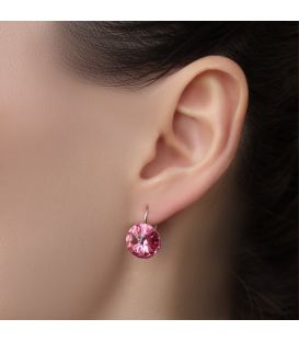 Серьги с кристаллами Swarovski родиум