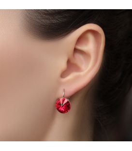 Серьги с кристаллами Swarovski родиум