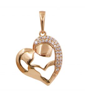 Подвеска "Мамина любовь" лимонная позолота