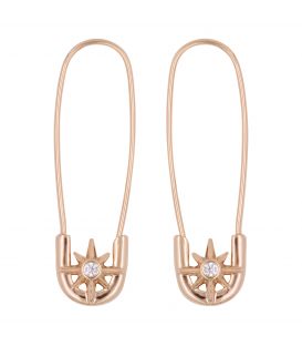 Серьги "Звездное сияние" лимонная позолота