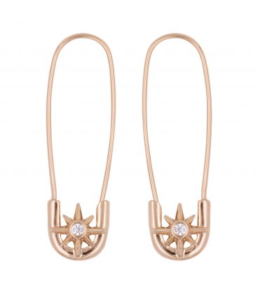 Серьги "Звездное сияние" лимонная позолота