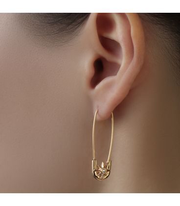 Серьги "Звездное сияние" лимонная позолота