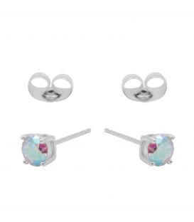 .Серьги-гвоздики Xuping родиум "Камень 0,5 см", хамелеон (Медицинское золото)