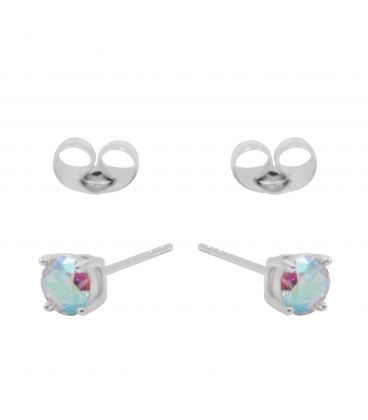 .Серьги-гвоздики Xuping родиум "Камень 0,5 см", хамелеон (Медицинское золото)