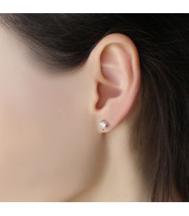 .Серьги-гвоздики Xuping родиум "Камень 0,5 см", хамелеон (Медицинское золото)