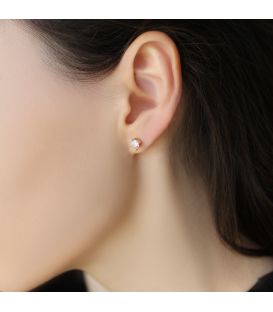 .Серьги-гвоздики Xuping камень 0,5 см, хамелеон, лимонная позолота (медицинское золото)