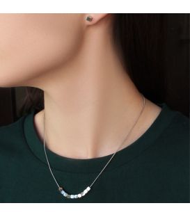 Набор подвеска на цепочке+ серьги "Геометрия" родий