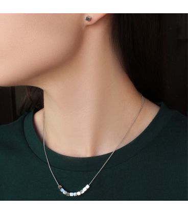 Набор подвеска на цепочке+ серьги "Геометрия" родий