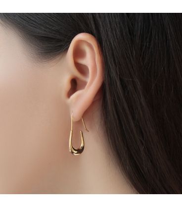 Серьги "Переменная волна" лимонная позолота