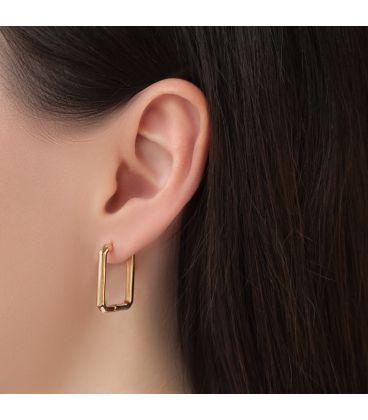 Серьги классические "Прямоугольники" лимонная позолота