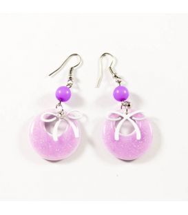 Сережки "Коло з блискітками та стразом"