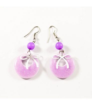 Серьги "Круг с блестками и стразом"