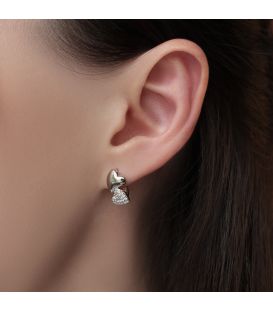 Серьги классические "Фелиция" родий