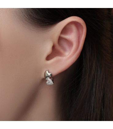 Серьги классические "Фелиция" родий