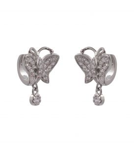 Сережки класичні "Кіото" родій