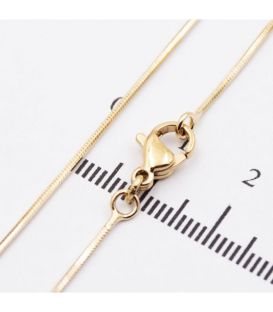 Цепочка лимонная позолота "снейк" 0,1/50 см (гранен.,блестящ.)