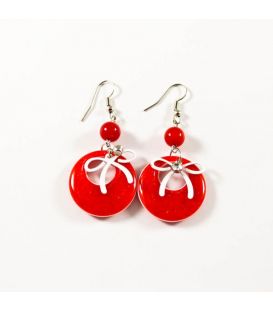 Сережки "Коло з блискітками та стразом"