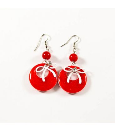 Сережки "Коло з блискітками та стразом"