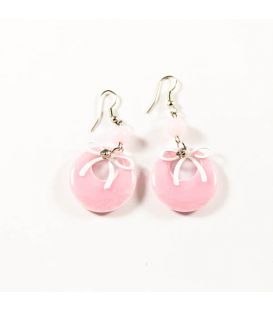 Сережки "Коло з блискітками та стразом"