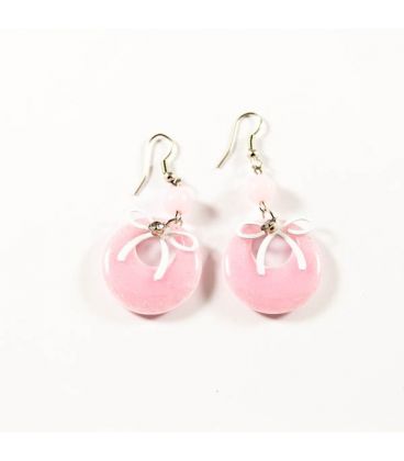 Серьги "Круг с блестками и стразом"