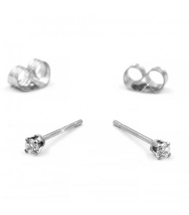 Сережки-гвоздики "Камінь 0,2 у квітці тримачі"