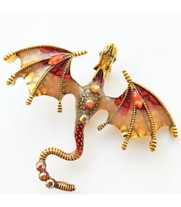 Брошка "Дракон-символ року" лимонна позолота