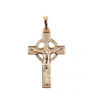 Подвеска позолота "Плоский прямоуг.крестик с распятием" (3см)