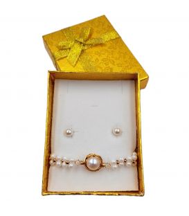 Подарунковий комплект у коробочці "Таємниця океану" лимонна позолота