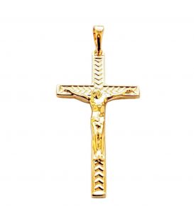 Підвіска Хрестик з розп'яттям лимонна позолота