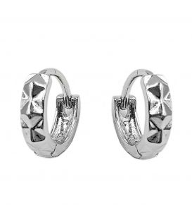 Сережки класичні "Колечка" родій (1 см)