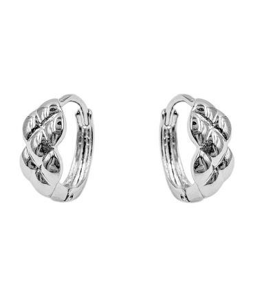 Серьги классические "Плетенки" родий