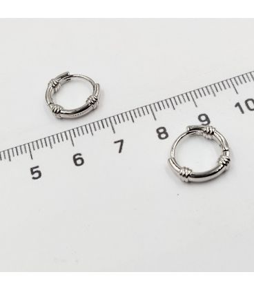 Сережки класичні "Колечка зі джгутиками" родій