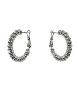 Сережки-кільця "Пружинка" родій