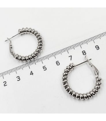 Сережки-кільця "Пружинка" родій