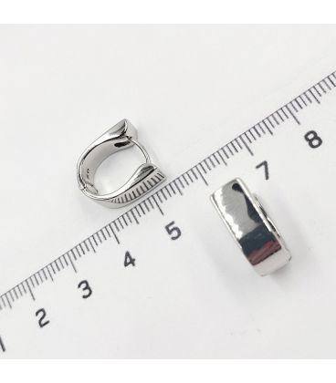 Серьги классические "Широкая подкова" родий