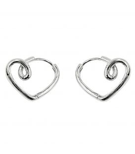 Сережки класичні "Серце" родій
