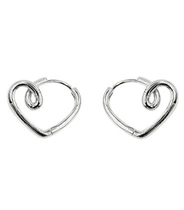 Сережки класичні "Серце" родій